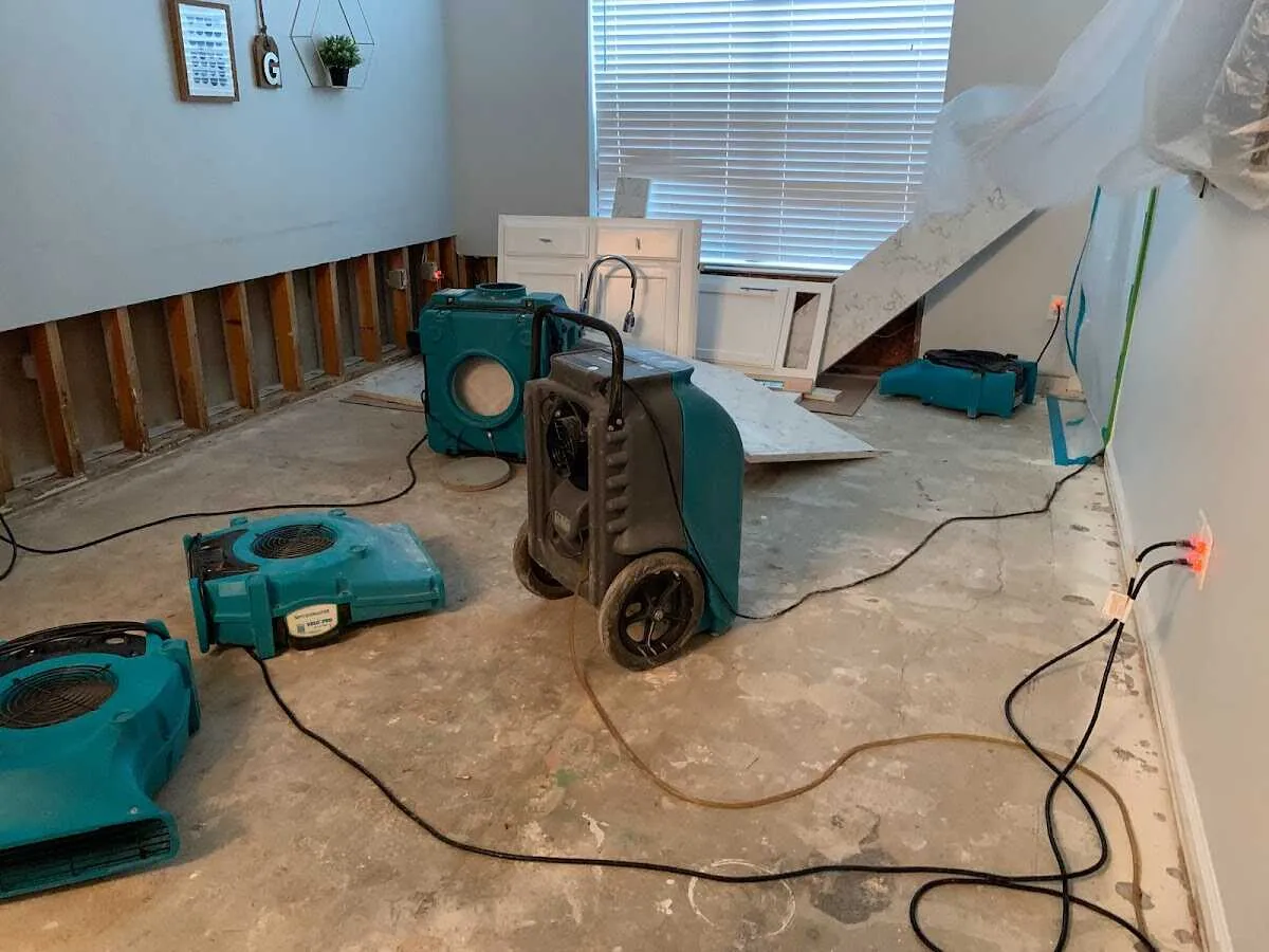 Dehumidifier in flood-cut room for Water Extraction & Removal in Bennington